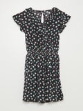 Robe courte imprimée et volantée Gris - Kiabi