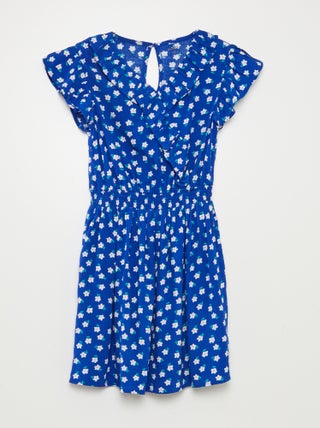 Robe courte imprimée et volantée