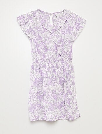 Robe courte imprimée et volantée