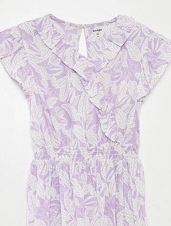 Robe courte imprimée et volantée