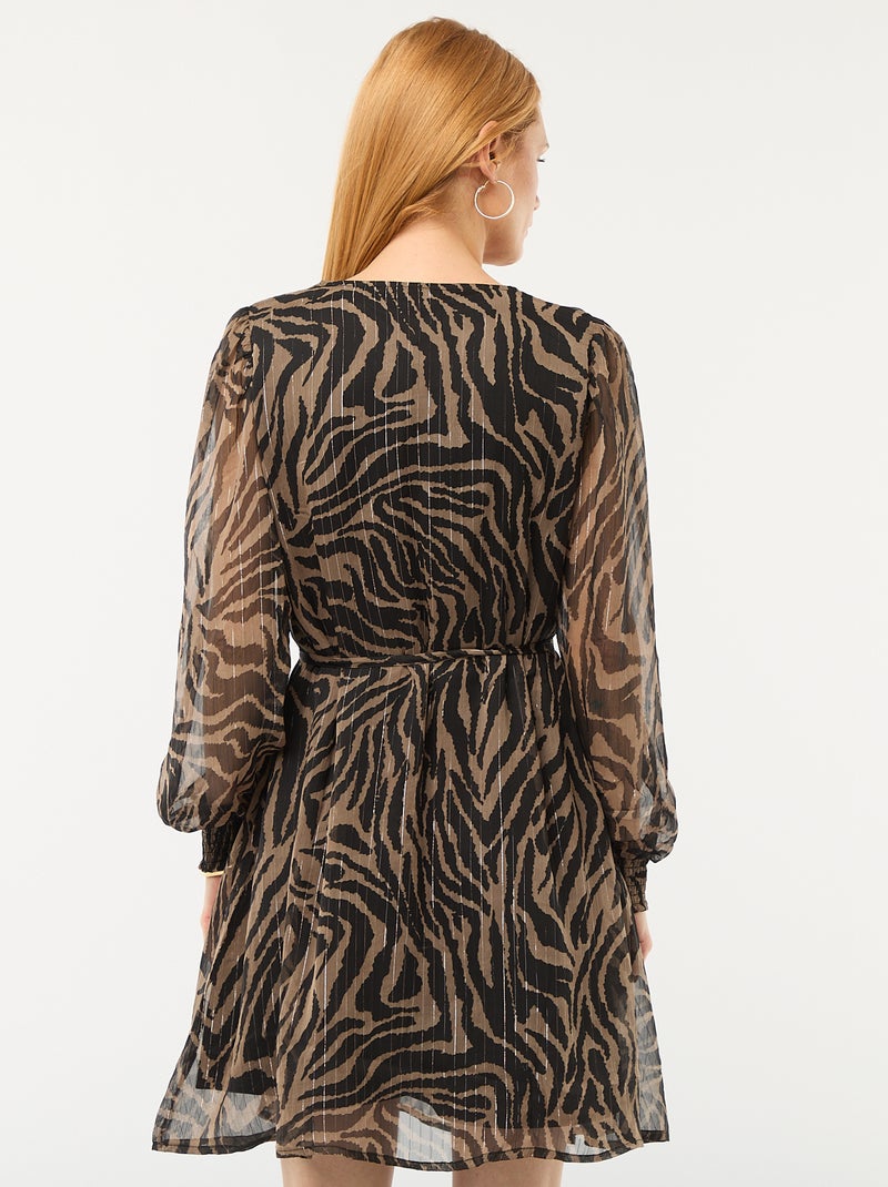Robe courte 'JDY' en voile avec fils brillants Noir - Kiabi
