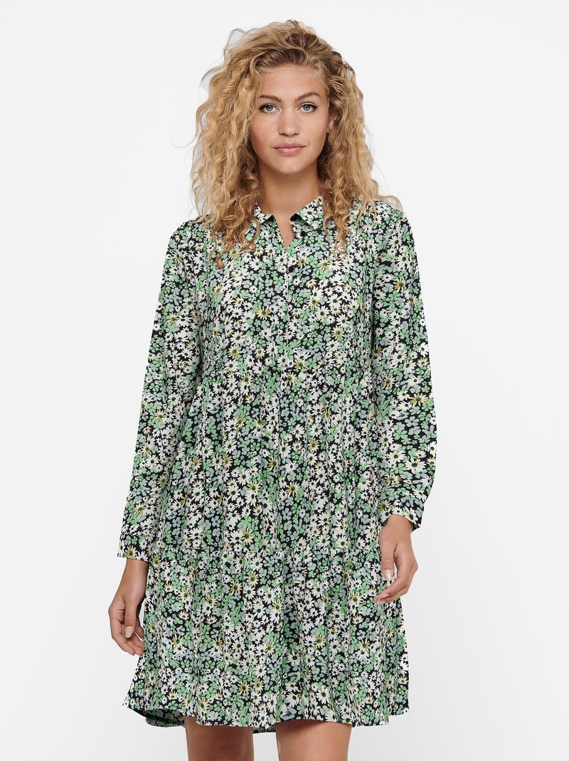 Robe courte 'JDY' imprimée Vert - Kiabi