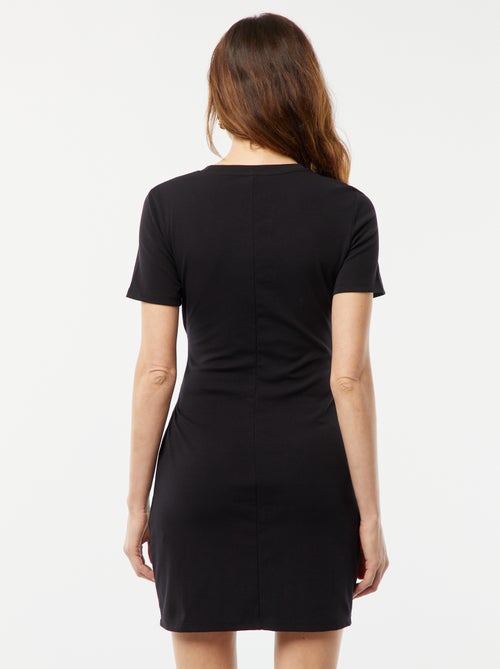 Robe courte manches courtes avec effet drapé - Kiabi