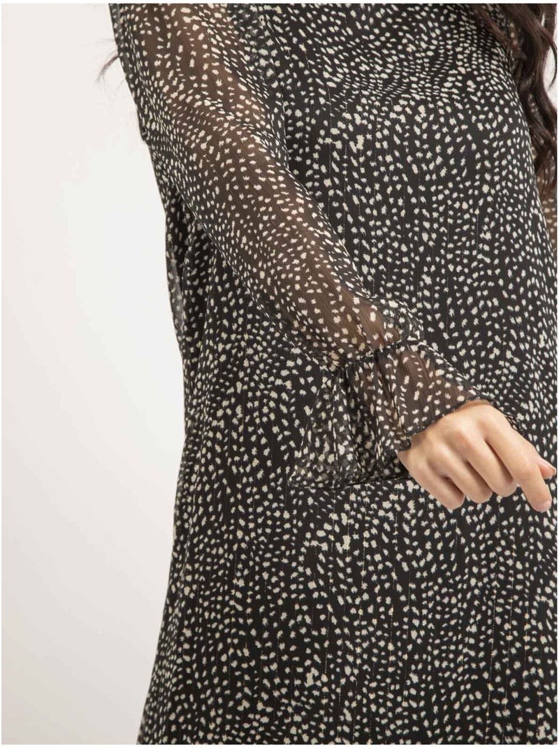 Robe courte motifs isalinia Noir - Kiabi