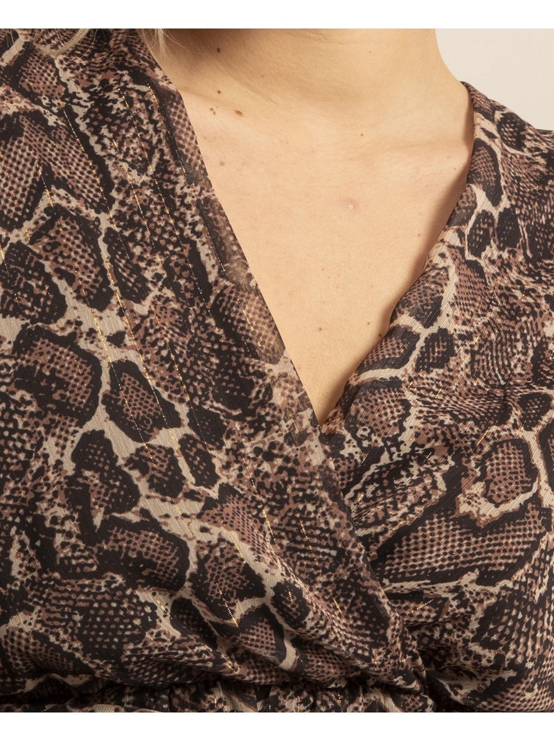 Robe courte motifs isalta Marron - Kiabi