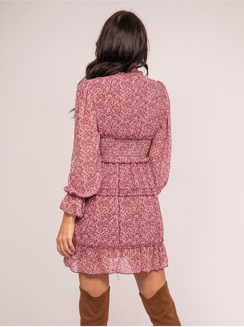Robe courte motifs ismaelle Rose - Kiabi