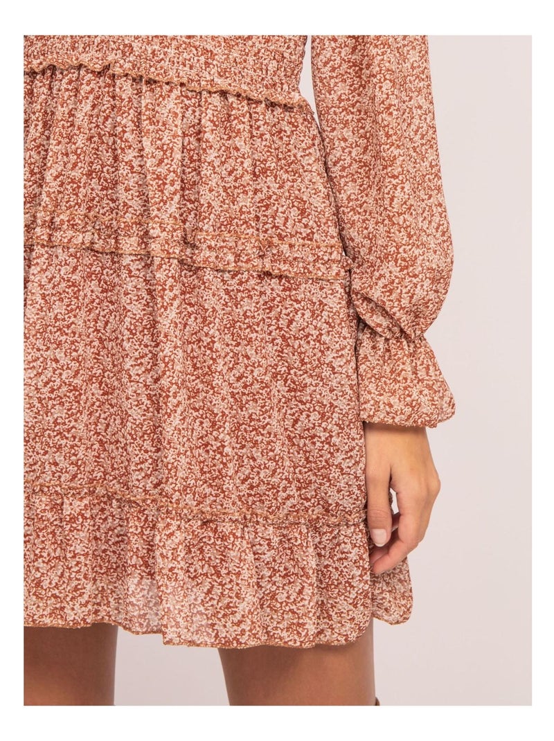 Robe courte motifs ismaelle Rouge brique - Kiabi