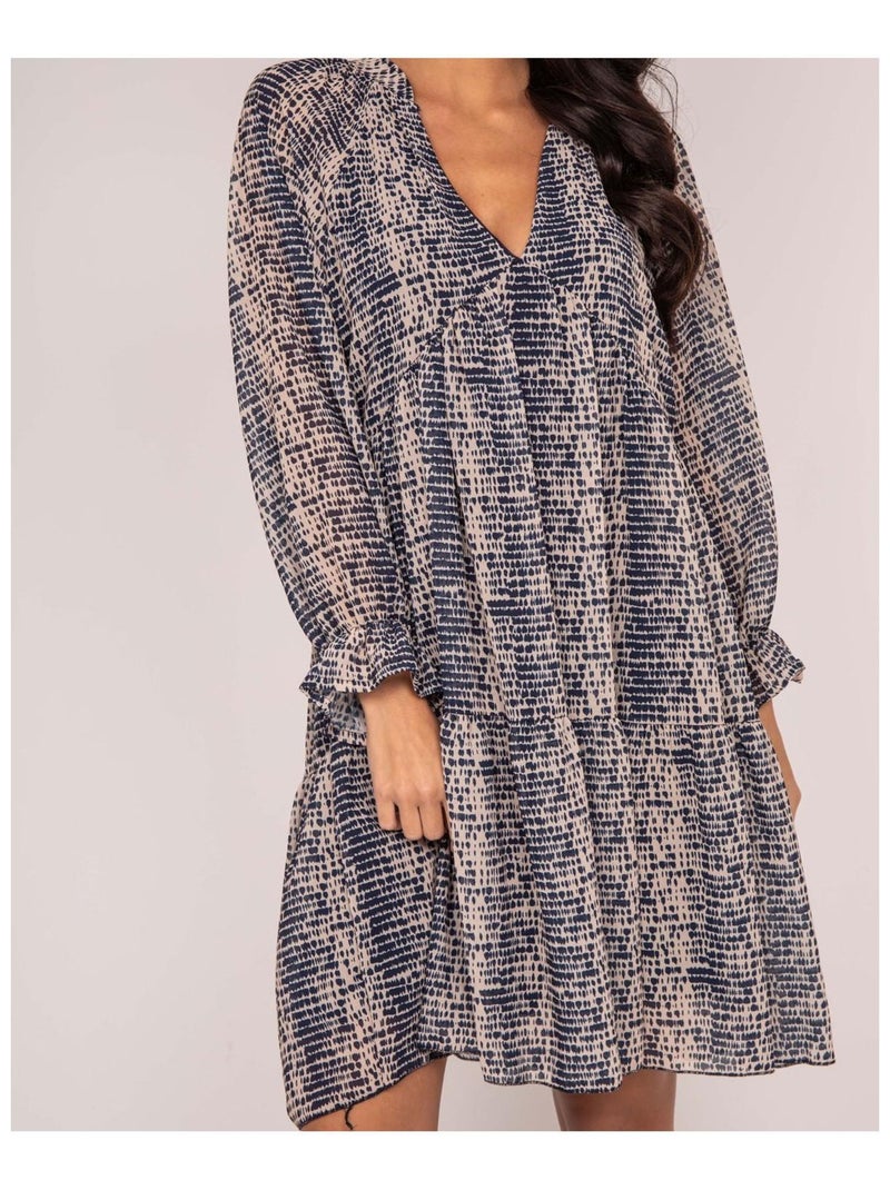 Robe courte motifs ITZEL Bleu - Kiabi