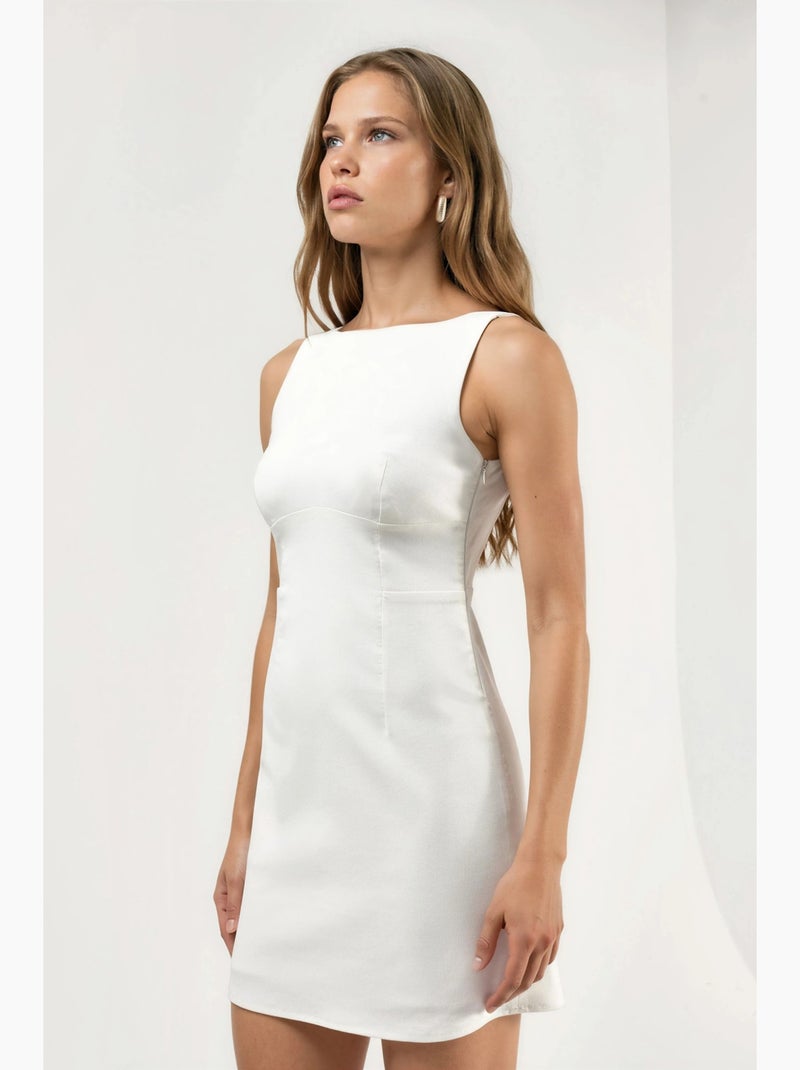 Robe courte moulante à col rond hiccup Blanc - Kiabi