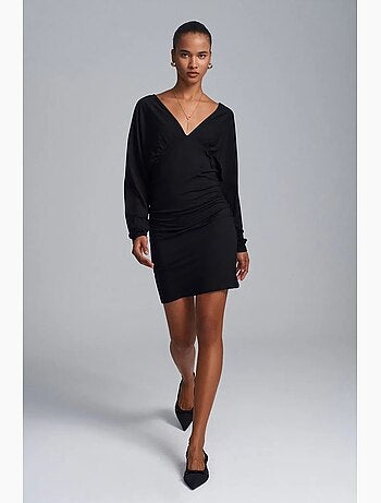 Robe courte moulante avec drapé dilvin