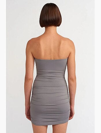 Robe courte moulante sans bretelles dilvin