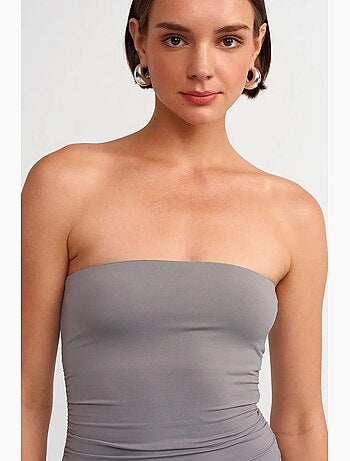 Robe courte moulante sans bretelles dilvin