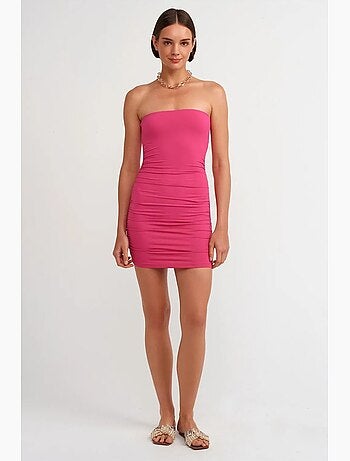 Robe courte moulante sans bretelles dilvin