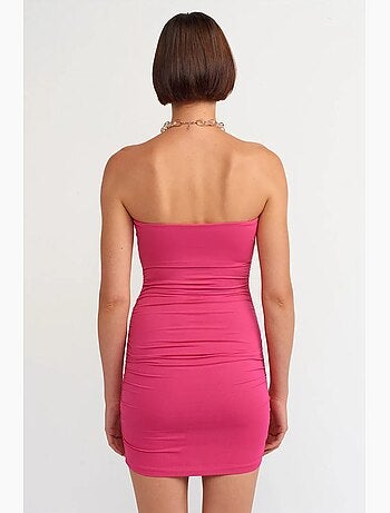 Robe courte moulante sans bretelles dilvin
