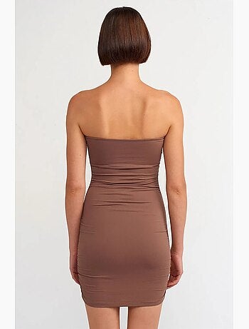 Robe courte moulante sans bretelles dilvin