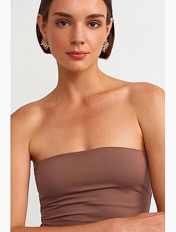 Robe courte moulante sans bretelles dilvin