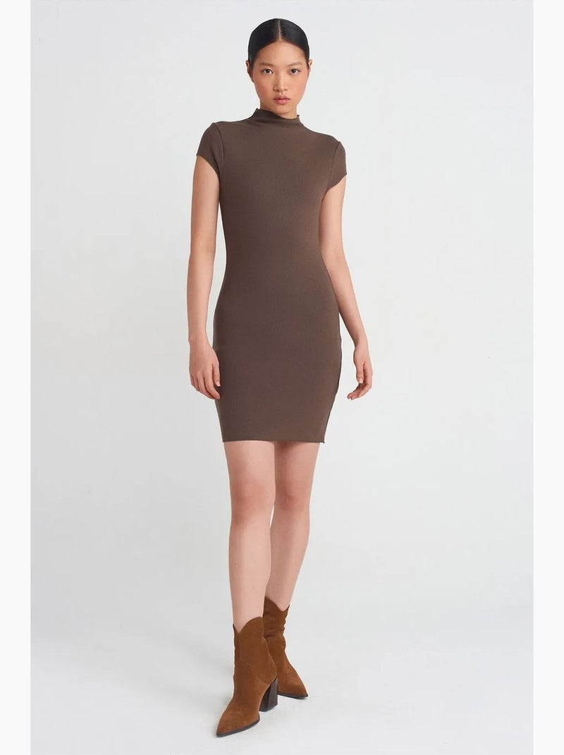 Robe courte moulante sans coutures dilvin Marron - Kiabi