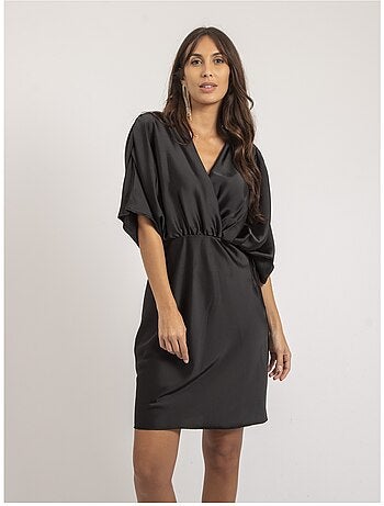 Robe courte portefeuille satin ilizan