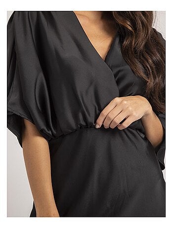 Robe courte portefeuille satin ilizan