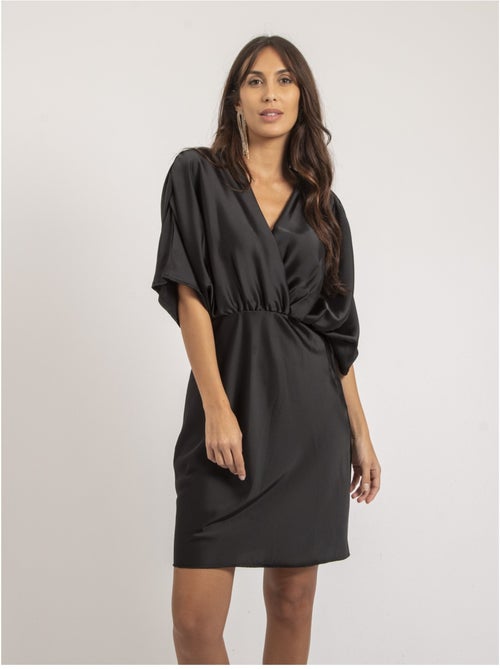 Robe courte portefeuille satin ilizan - Kiabi