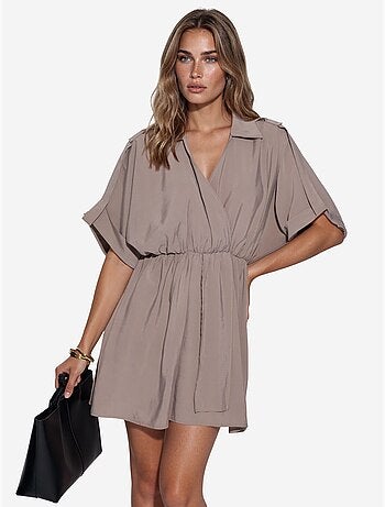 Robe courte portefeuille texturée busem