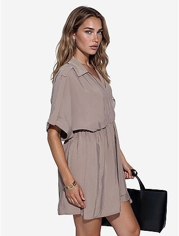 Robe courte portefeuille texturée busem