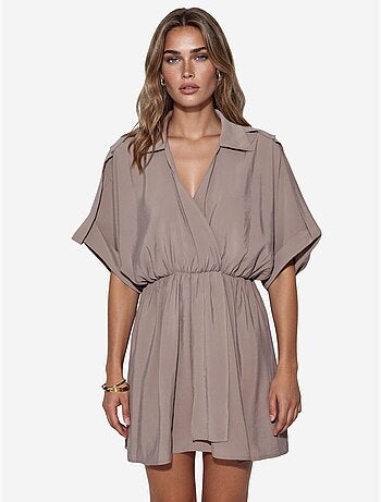 Robe courte portefeuille texturée busem