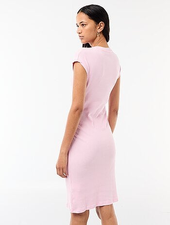Robe courte sans manches en matière côtelée