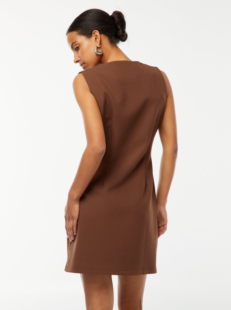 Robe courte sans manches Marron - Kiabi