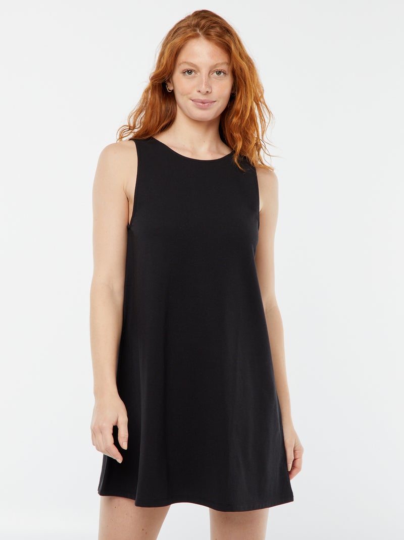 Robe courte sans manches noir - Kiabi