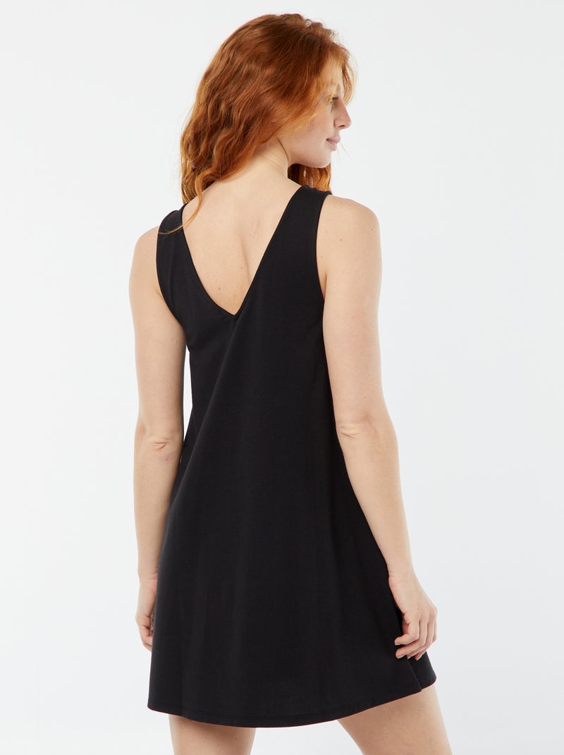 Robe courte sans manches noir - Kiabi
