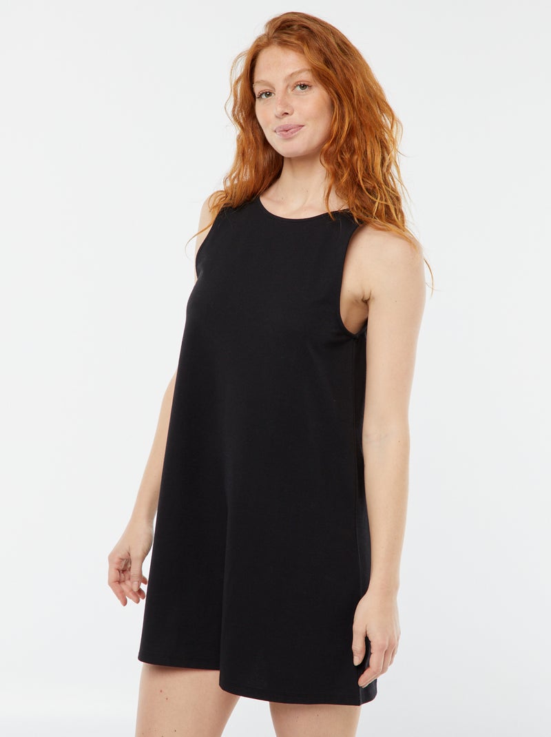 Robe courte sans manches noir - Kiabi