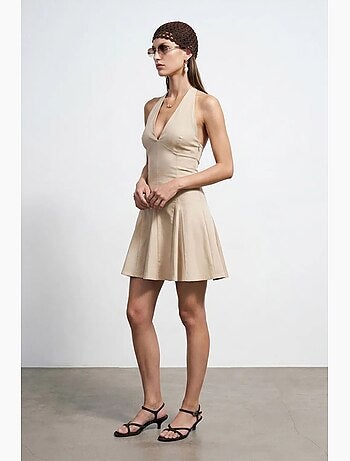 Robe courte skater à col halter dilvin