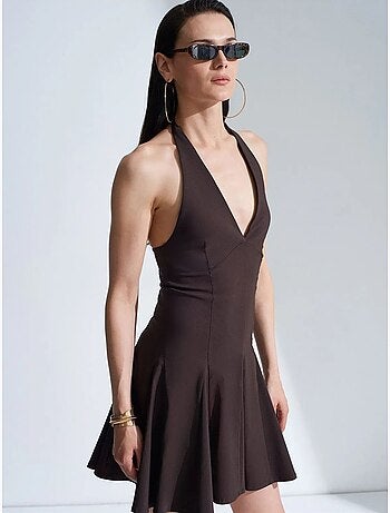 Robe courte skater à col halter dilvin