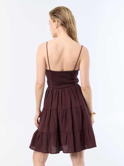 Robe courte unie avec fines bretelles - Kiabi