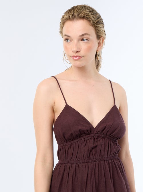 Robe courte unie avec fines bretelles - Kiabi