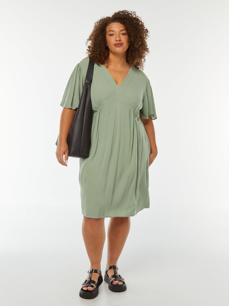 Robe courtes avec manches papillon Bleu - Kiabi