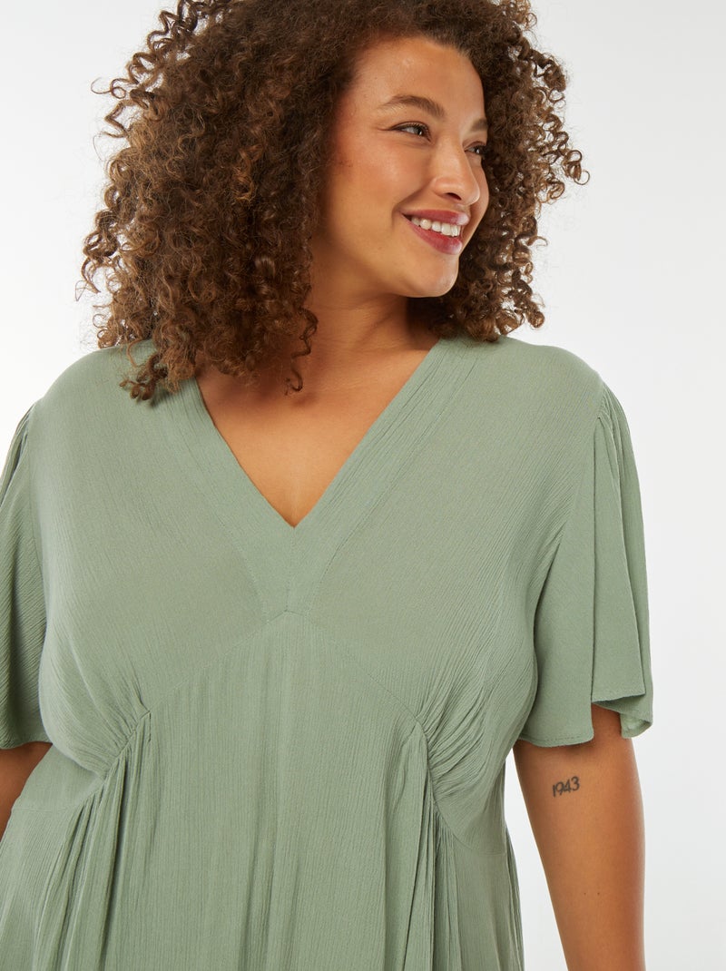 Robe courtes avec manches papillon Bleu - Kiabi