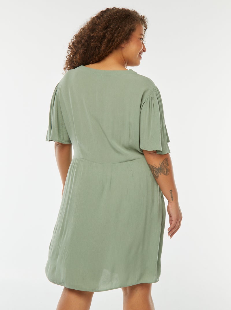 Robe courtes avec manches papillon Bleu - Kiabi