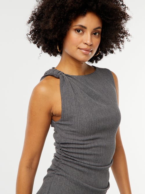 Robe courtes  sans manches en maille gaufrée - Kiabi