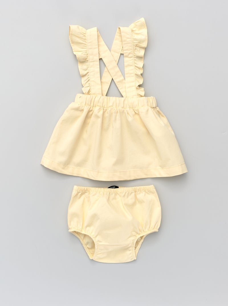 Robe + culotte assorti en twill de coton Jaune - Kiabi