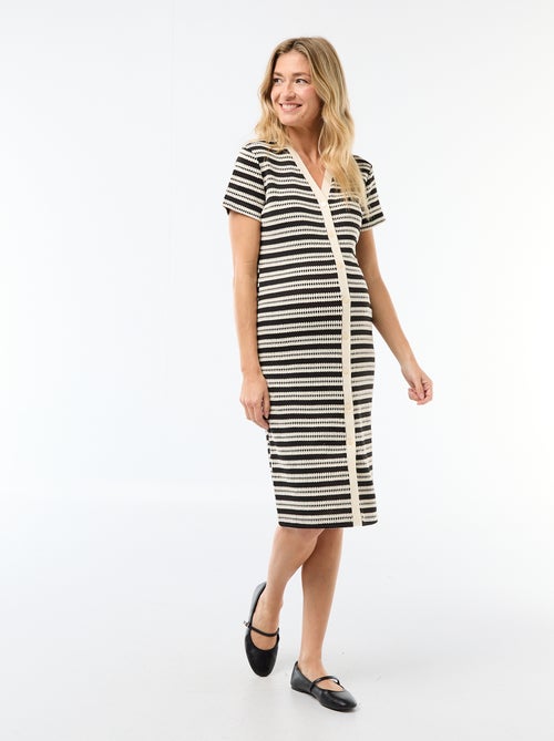 Robe d'allaitement en maille crochet - Kiabi