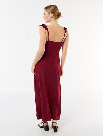 Robe de cérémonie à bretelles volantées