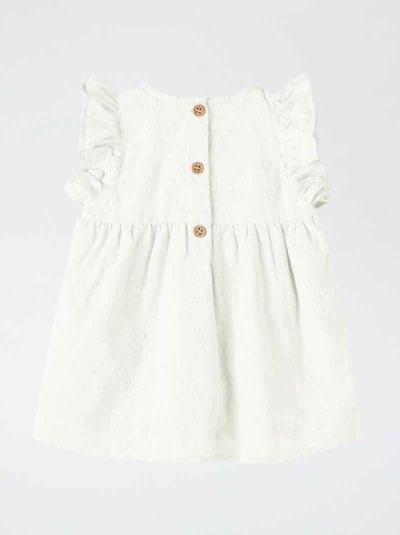 Robe de cérémonie à broderie anglaise 'Name it' BLANC - Kiabi
