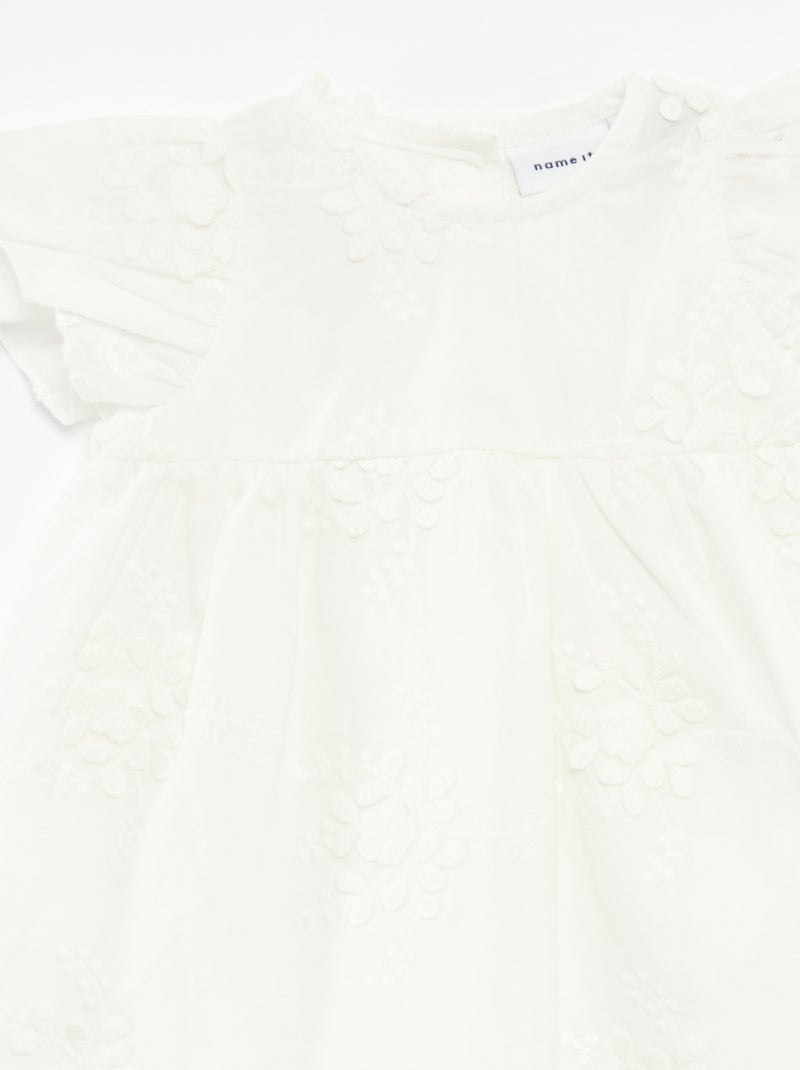 Robe de cérémonie brodée BLANC - Kiabi