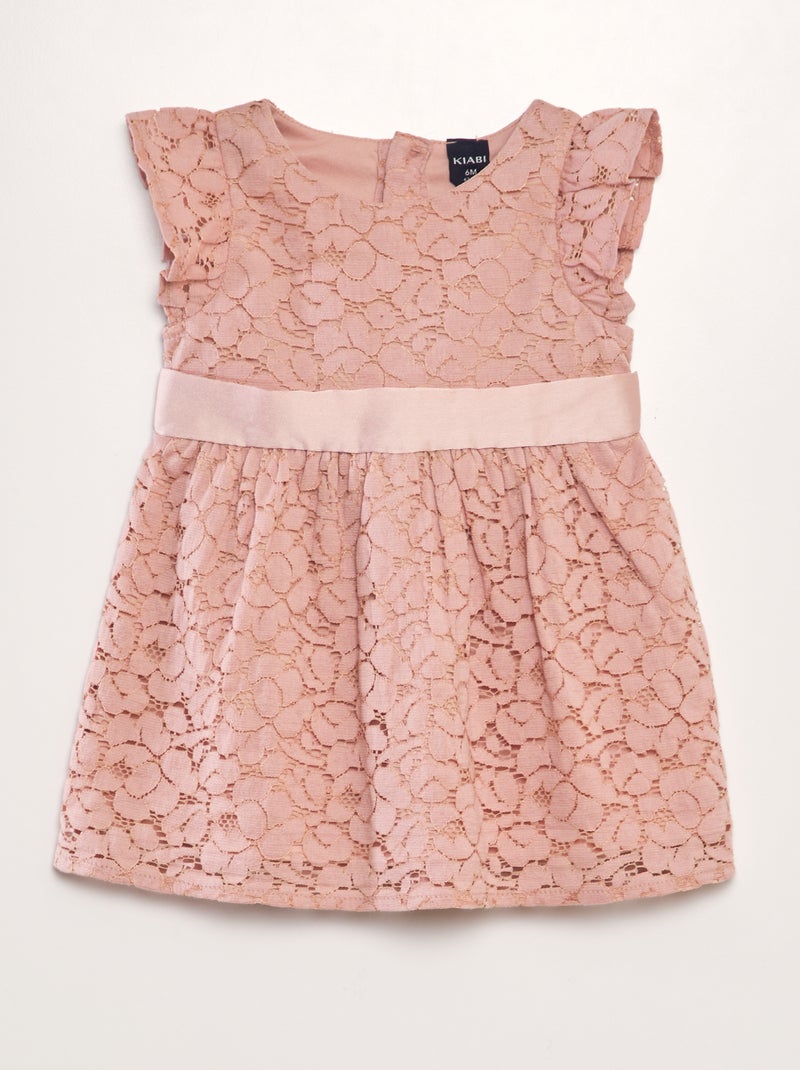 Robe de cérémonie en dentelle Rose - Kiabi