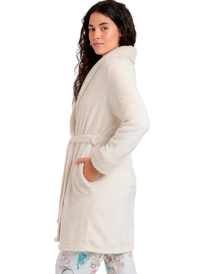 Robe de chambre climbing flowers Gris clair - Kiabi