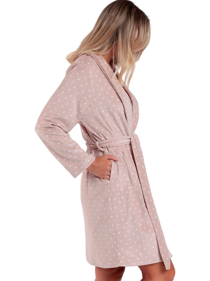 Robe de chambre dots lace Gris - Kiabi
