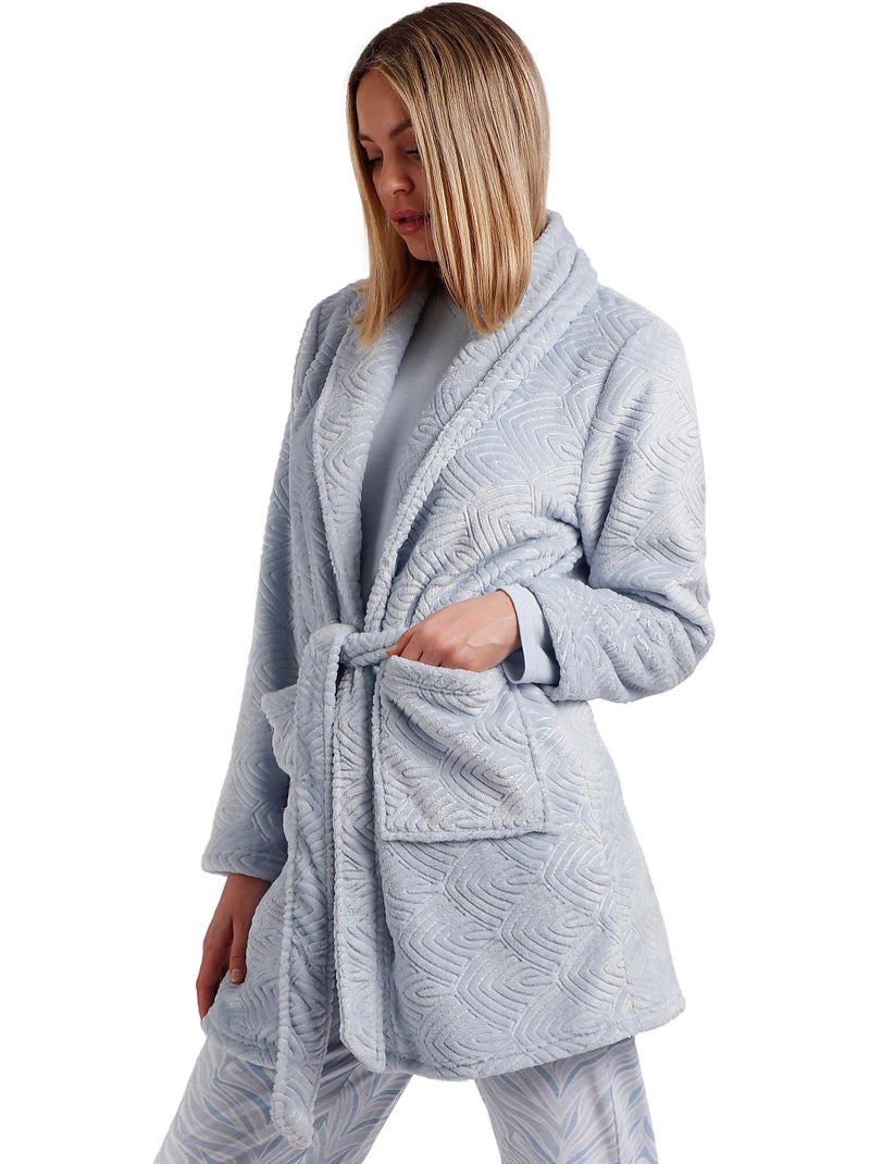 Robe de chambre forever together Bleu ciel - Kiabi