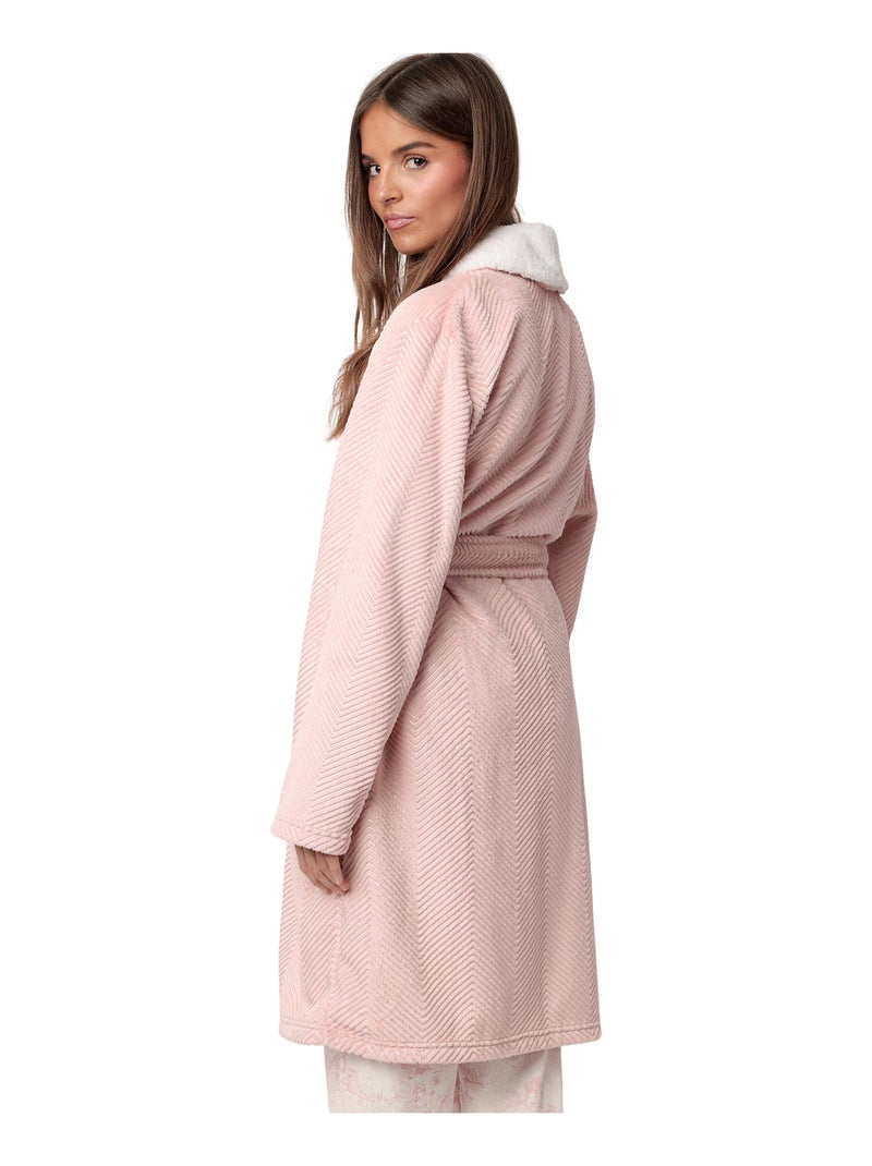 Robe de chambre luxury leaves Rose - Kiabi